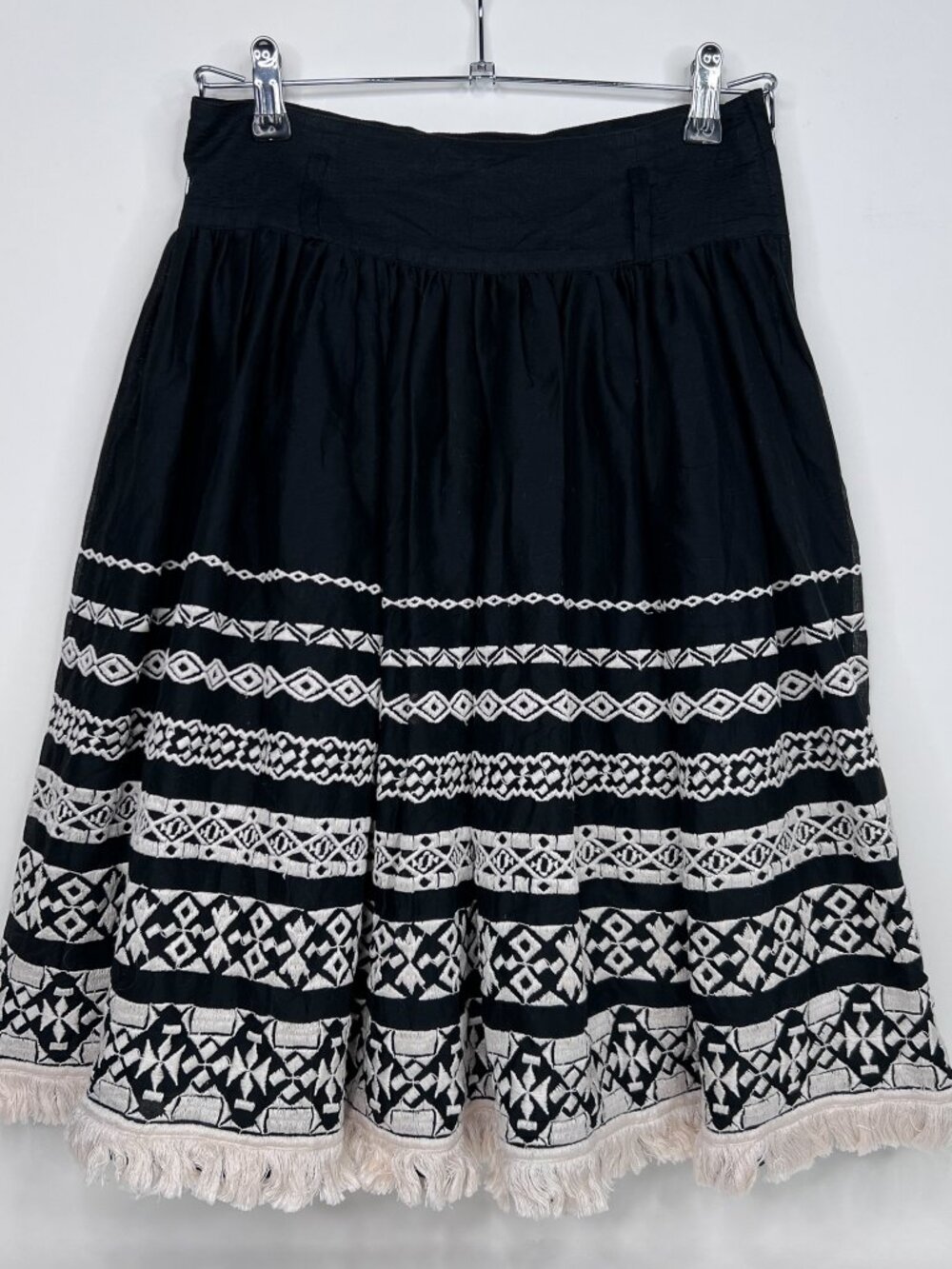 Vintage Italian Cotton Embroidered Southwestern Boho Cottagecore Skirt Sz 6 NWOT - Picture 6 of 11